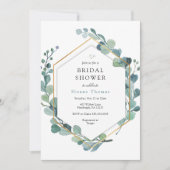 Invitation Eucalyptus Verdure Amour dans la Fête des mariées (Devant)