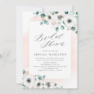 Invitation Eucalyptus verdure anémone florale douche de marié