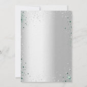 Invitation Eucalyptus verdure argent script luxe mariage (Dos)