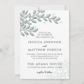 Invitation Eucalyptus Verdure Boho Elégant Mariage (Devant)