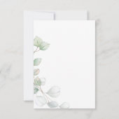 Invitation Eucalyptus Verdure Boho Fête des mariées rustique (Dos)