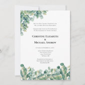 Invitation Eucalyptus Verdure Botanique Mariage officiel (Devant)