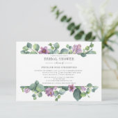 Invitation Eucalyptus Verdure Botanique Mariage Violet Fête d (Debout devant)