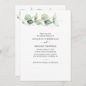 Invitation Eucalyptus Verdure Botanique Tout en un Mariage (Devant / Derrière)
