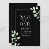 Invitation Eucalyptus Verdure Botanique Vert Save the Date (Devant / Derrière)