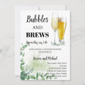 Invitation Eucalyptus Verdure Bubble & Brews Couples Douche (Devant)