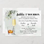Invitation Eucalyptus Verdure Bulles & Bourbon Douche (Devant / Derrière)