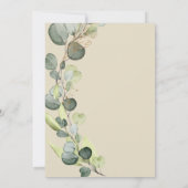 Invitation Eucalyptus Verdure Champagne Mariage d'or beige (Dos)