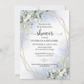 Invitation Eucalyptus verdure Couples géométriques Douche (Devant)