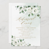 Invitation Eucalyptus verdure dîner de répétition fleurie bla (Devant / Derrière)