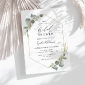 Invitation Eucalyptus verdure douche nuptiale géométrique
