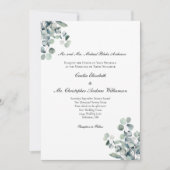 Invitation Eucalyptus Verdure Élégant Mariage de l'écriture f (Devant)