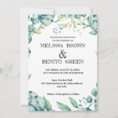 Invitation Eucalyptus Verdure Élégant Mariage Floral (Devant)