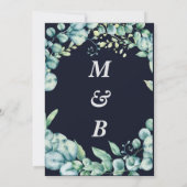 Invitation Eucalyptus Verdure Élégant Mariage Floral (Dos)