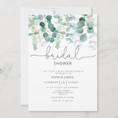 Invitation Eucalyptus verdure élégante douche nuptiale (Devant)