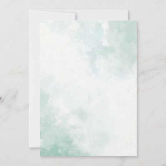 Invitation Eucalyptus verdure Elephant Bleu bébé garçon douch (Dos)