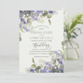 Invitation Eucalyptus Verdure Et Mariage Lavande (Debout devant)