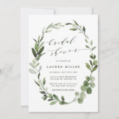 Invitation Eucalyptus Verdure Fête des mariées de couronne (Devant)
