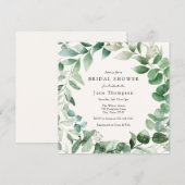 Invitation Eucalyptus Verdure Fête des mariées de couronne (Devant / Derrière)