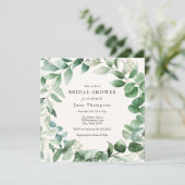Invitation Eucalyptus Verdure Fête des mariées de couronne (Debout devant)