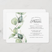 Invitation Eucalyptus Verdure Fête des mariées moderne (Devant / Derrière)