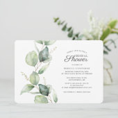 Invitation Eucalyptus Verdure Fête des mariées moderne (Debout devant)