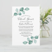 Invitation Eucalyptus verdure Fête des mariées virtuelle noir (Debout devant)