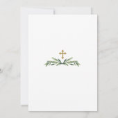 Invitation Eucalyptus Verdure Feuillage Wreath Cross Baptême (Dos)