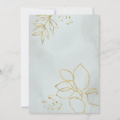 Invitation Eucalyptus Verdure Feuilles Dorées Géométrique Scr (Dos)