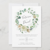 Invitation Eucalyptus Verdure Feuilles Élégant Mariage Floral (Devant)