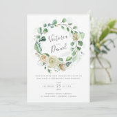 Invitation Eucalyptus Verdure Feuilles Élégant Mariage Floral (Debout devant)