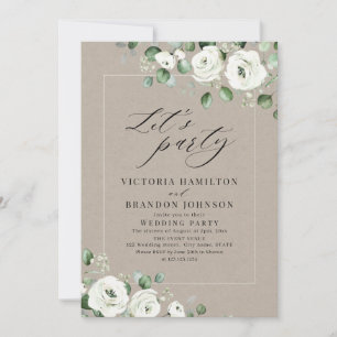 Invitation Eucalyptus verdure fleurie fête de mariage rustiqu