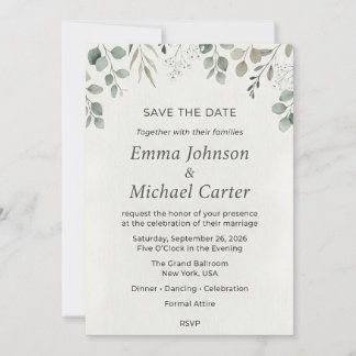 Invitation Eucalyptus Verdure & Gypsophile Save