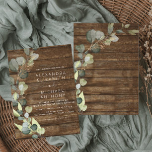 Invitation Eucalyptus Verdure Mariage campagnard rustique