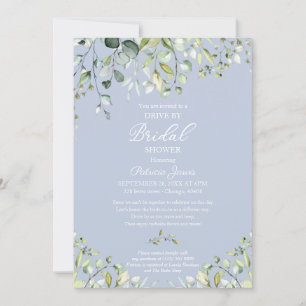 Invitation Eucalyptus verdure mariage en voiture 