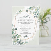 Invitation Eucalyptus Verdure Mariage géométrique Renouvellem (Debout devant)