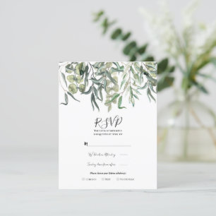 Invitation Eucalyptus Verdure Mariage minimal RSVP