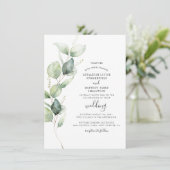 Invitation Eucalyptus Verdure Mariage moderne (Debout devant)