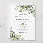 Invitation Eucalyptus Verdure Mariage succulent (Devant)