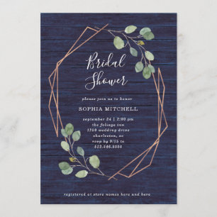 Invitation Eucalyptus verdure Marine Wood Geo Fête des mari