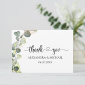 Invitation Eucalyptus Verdure Merci élégant (Debout devant)