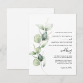 Invitation Eucalyptus Verdure minimaliste Mariage (Devant / Derrière)