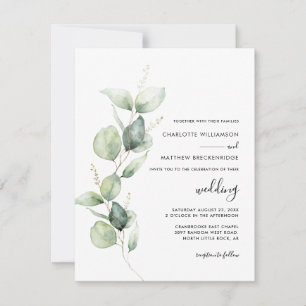 Invitation Eucalyptus Verdure minimaliste Mariage