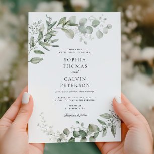 Invitation Eucalyptus Verdure minimaliste Mariage