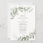 Invitation Eucalyptus Verdure minimaliste Mariage (Devant)