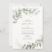 Invitation Eucalyptus Verdure minimaliste Mariage (Devant)
