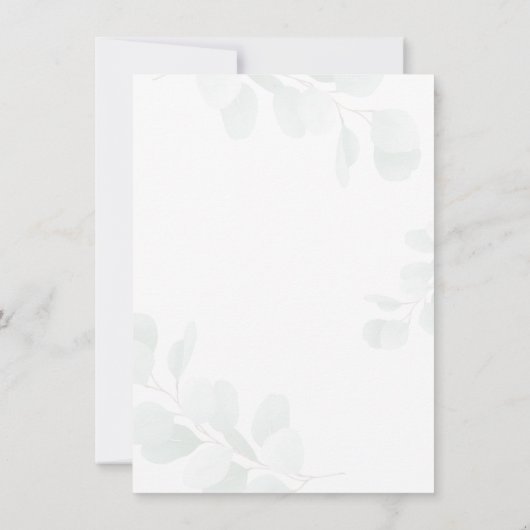 Invitation Eucalyptus verdure On Peut Attendre Baby shower (Dos)