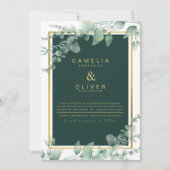 Invitation Eucalyptus Verdure Or Emerald Mariage QR CODE (Devant)