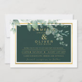 Invitation Eucalyptus Verdure Or Emerald Mariage QR CODE I (Devant)