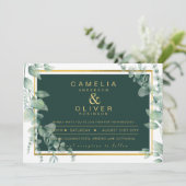 Invitation Eucalyptus Verdure Or Emerald Mariage QR CODE I (Debout devant)